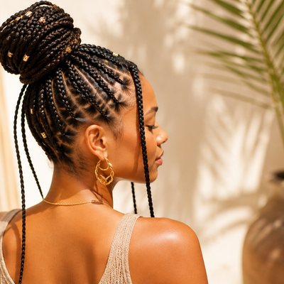 African braids and plaits: ideal in case of high heat 