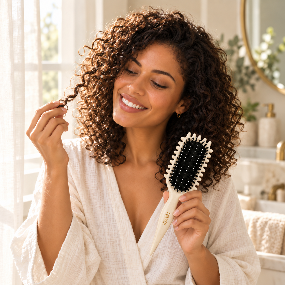 Brosse définissante cheveux bouclés
