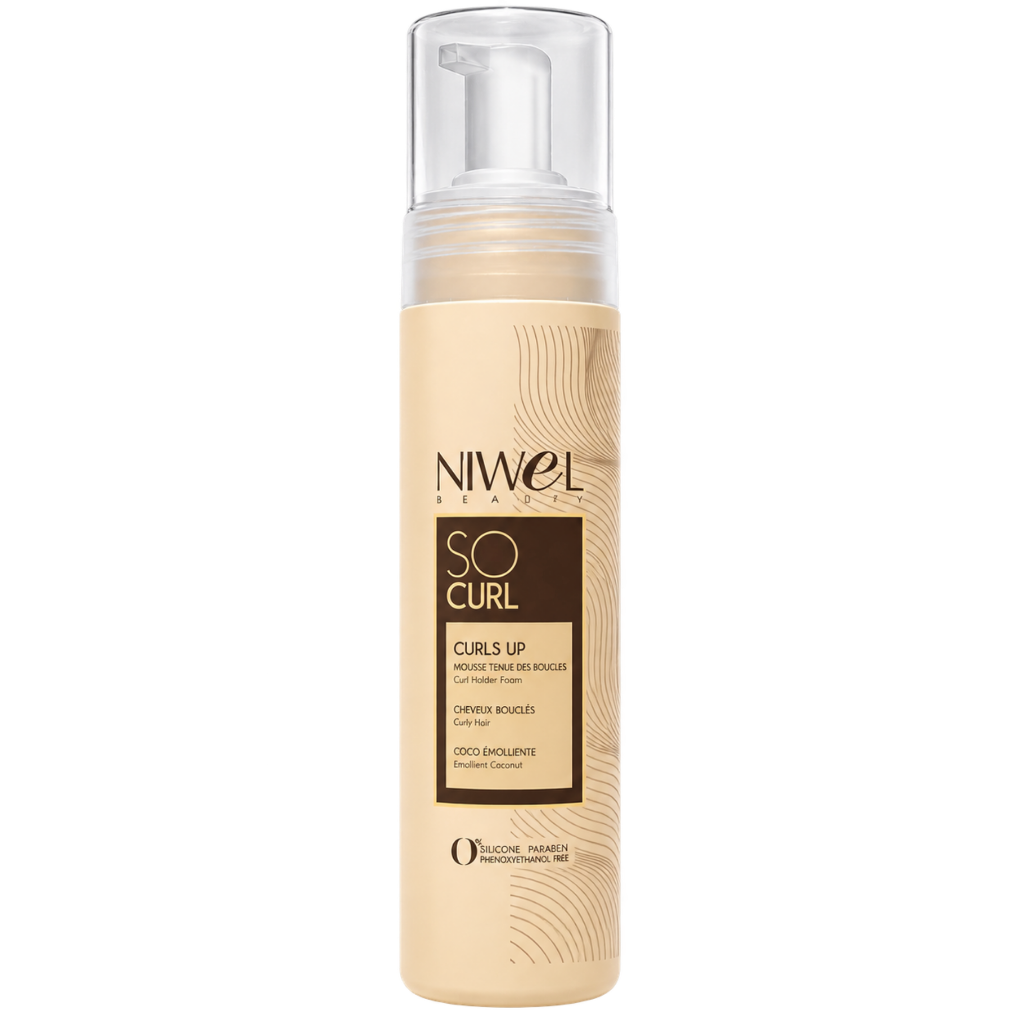 Mousse hydratante pour cheveux bouclés et ondulés, sans effet carton