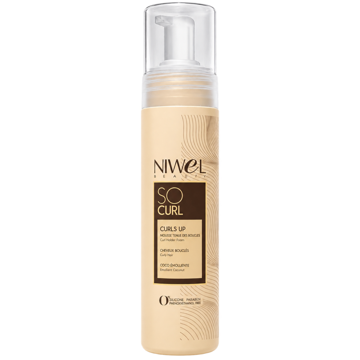 Mousse hydratante pour cheveux bouclés et ondulés, sans effet carton
