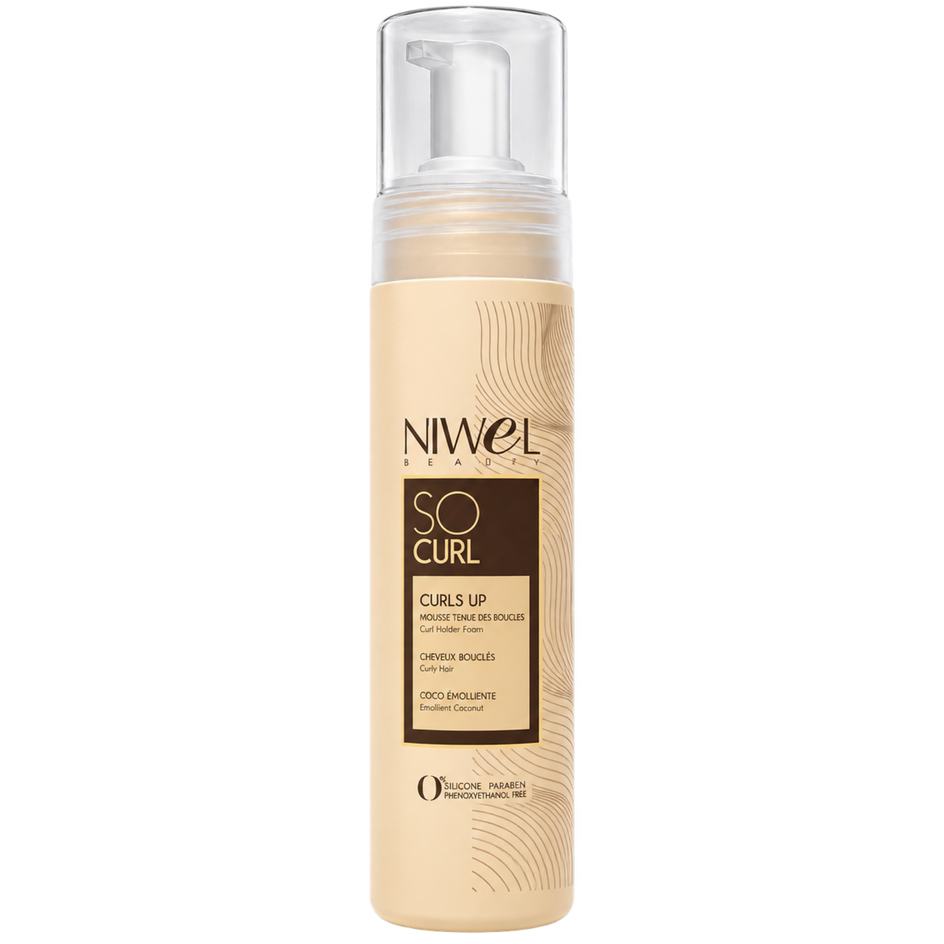 Mousse hydratante pour cheveux bouclés et ondulés, sans effet carton